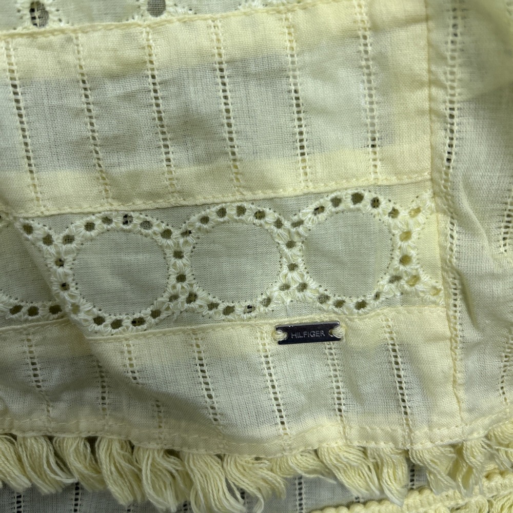 light yellow Tommy Hilfiger blouse features eyelet lace detailing Xxl - Picture 8 of 12